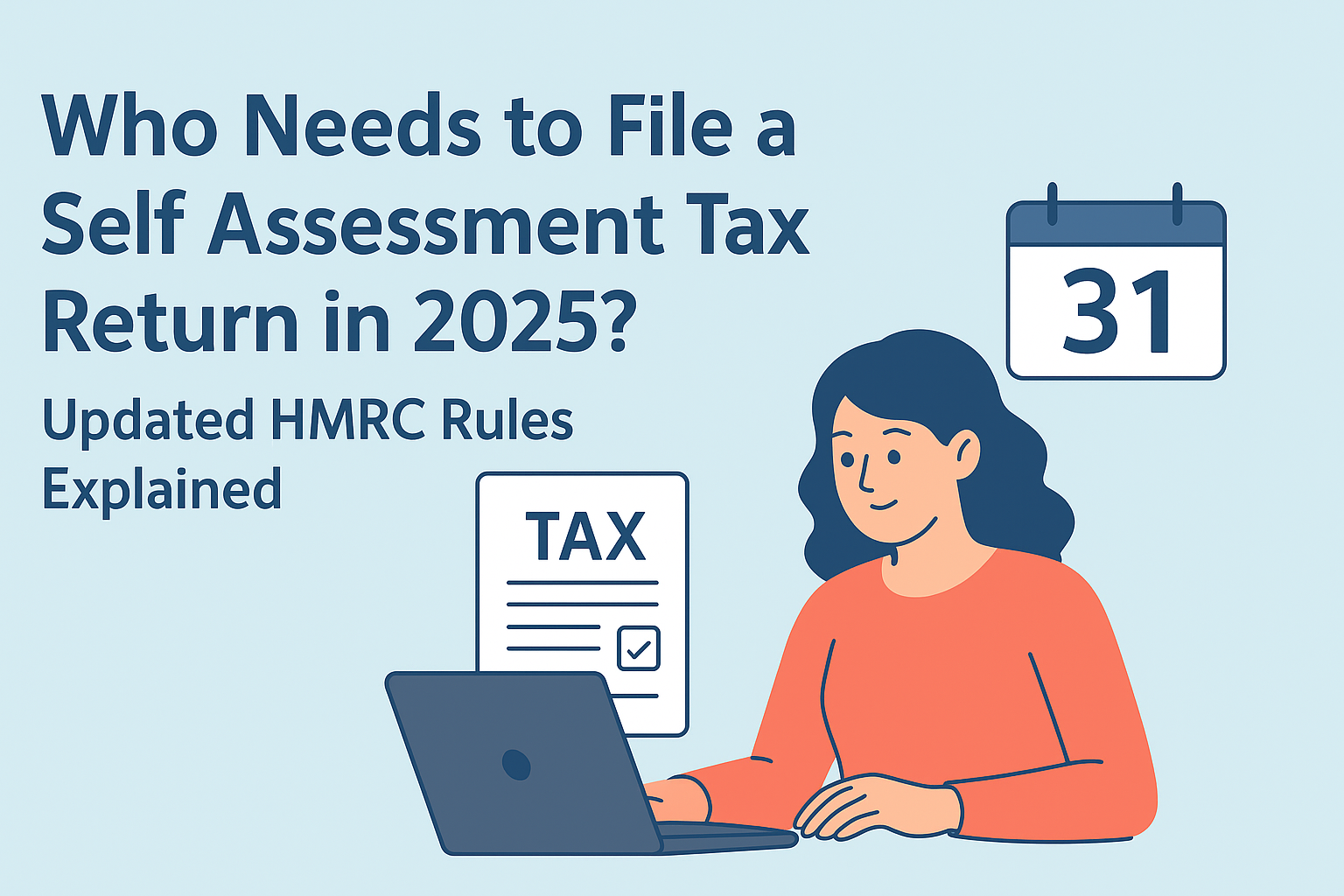 Person checking tax documents online for Self Assessment Tax Return 2025