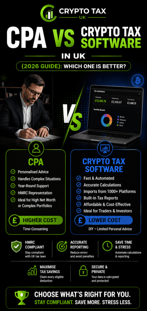 CPA vs Crypto Tax Software in UK (2026): Which Is Best for HMRC Compliance?